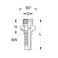 AGM Pressnippel mit Außengewinde technische Zeichnung