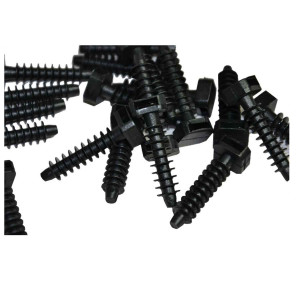 Einschlaghalter Sockel zum Einschlagen schwarz Kabelbinder Halter Befestigungsd&uuml;bel (schwarz - 100 St&uuml;ck)